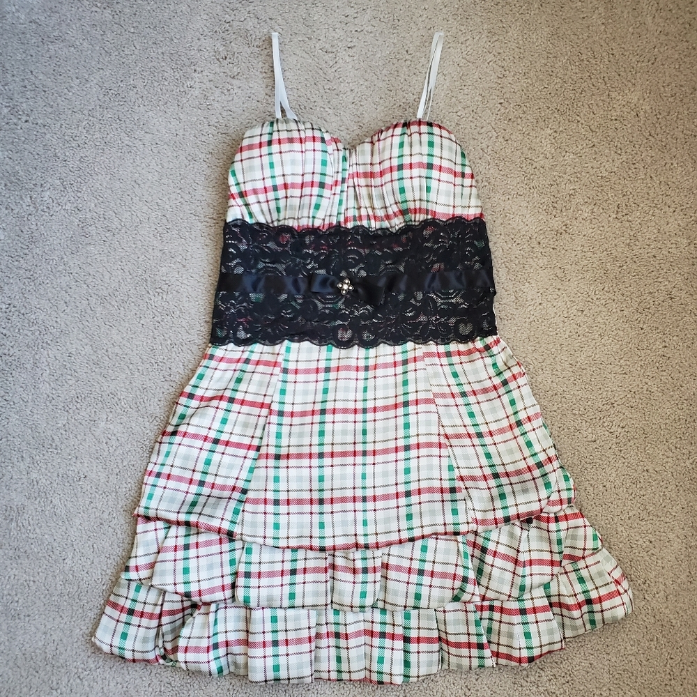 Plaid Lolita Short Ruffle Dress